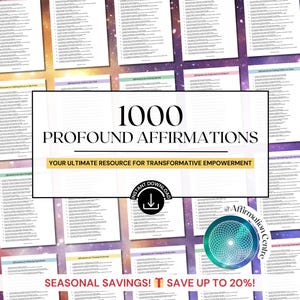 1000 tiefgreifende Affirmationen - ULTIMATE Positive Affirmations Bundle - Affirmationskarten druckbar - Positive Denkweise - Manifestationsressourcen