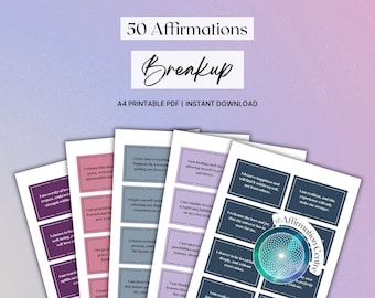 50 relatiebreuk herstel bevestigingskaarten afdrukbaar - empowerment van de relatiebreuk - genezing van liefdesverdriet - relatiebreuk cadeau - relatietherapie
