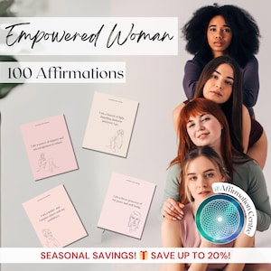 100 Empowered Woman Affirmation Cards Deck - Self-Confidence, Self- Esteem Planner - Girl Boss Gift Card - Quote Women - Womanpreneur
