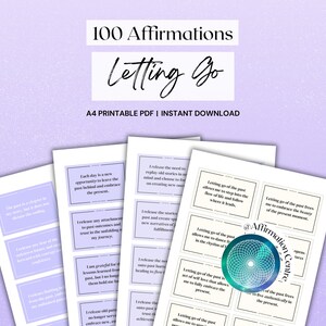 100 Letting Go Forgiveness Affirmation Cards Printable - Letting Go of Trauma -Release the Past -Detach from Past -Embrace Change -Moving On