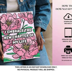 100 Affirmation Coloring Pages for Adults Printable - Self-Love Affirmation Coloring Book - Positive Quotes Coloring -Anxiety, Stress Relief image 7
