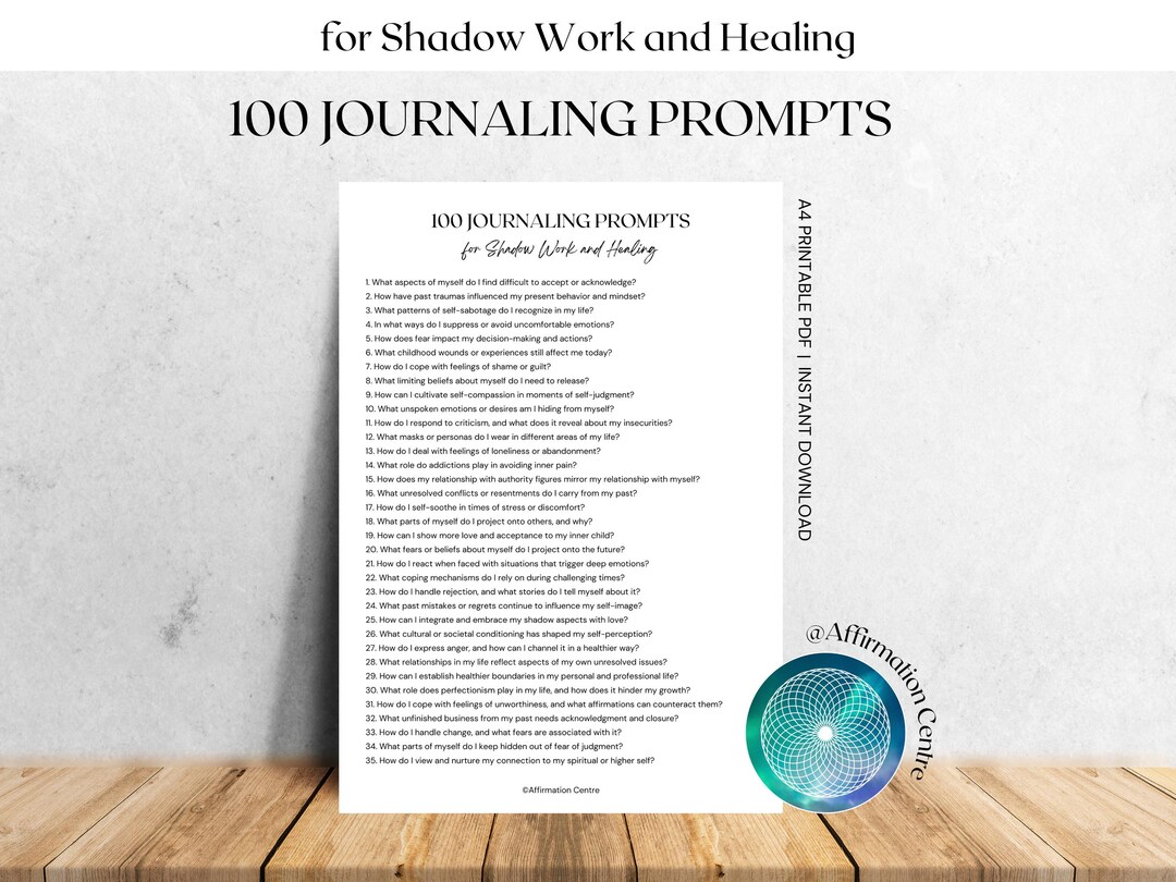 100 Shadow Work and Inner Child Healing Journal Prompts - Printable ...