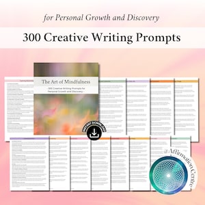300 Creative Writing Prompts - Emotional Expression Journal - Mindfulness Writing Ideas - Guided Writing Prompts -Story Starters Inspiration