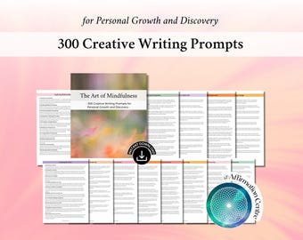 300 Creative Writing Prompts - Emotional Expression Journal - Mindfulness Writing Ideas - Guided Writing Prompts -Story Starters Inspiration