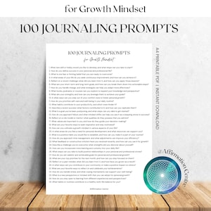 100 groeimindset-dagboekprompts - zelfverbeteringswerkboek - werkbladen voor uitdagingen - Mindset Shift-dagboekpagina's - groeitracker