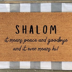 Shalom Doormat, Welcome Doormat, Jewish Home, hand-painted