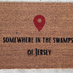 Bruce Springsteen, Rosalita, Somewhere in the Swamps of JERSEY, NJ Doormat, Hand-painted