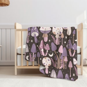 Mushroom Baby Blanket, Nursery Woodland Blanket, Baby Shower Gift