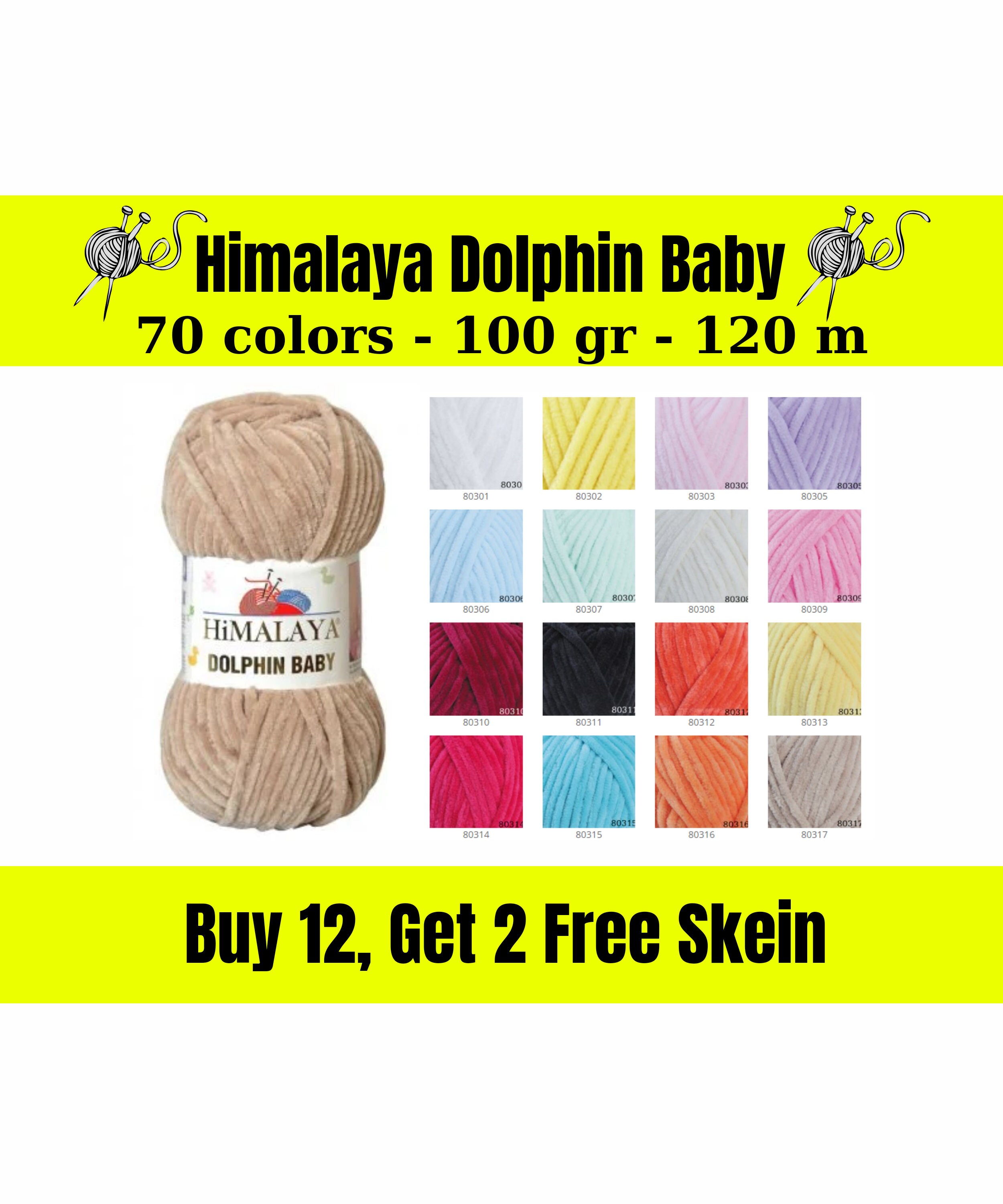 Himalaya Dolphin Baby Yarn 100g / 120 Metres / High-quality, Soft