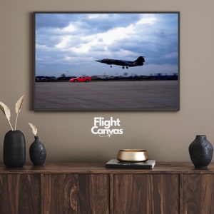 Ferrari F40 & F104 Starfighter - Aviation Wall Deco Aviation Line Art For A Pilot Fighter Jets helico and drones Digital Aviation Prints