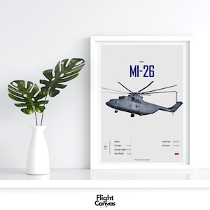 Mil Mi-26 - Aviation Wall Deco Aviation Line Art For A Pilot Fighter Jets Digital helicopter and drones Digital Aviation Prints