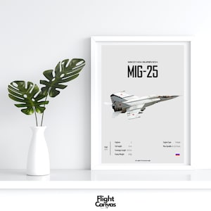 MiG 25 - Aviation Wall Deco Aviation Line Art For A Pilot Fighter Jets Digital helicopter and drones Digital Aviation Prints