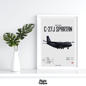 C-27J Spartan - Aviation Wall Deco Aviation Line Art For A Pilot Fighter Jets Digital helicopter and drones Digital Aviation Prints