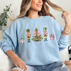 Cute Nutcracker Bow Christmas Sweatshirt, Nutcracker Coquette Sweater, Cute Holiday Gift, Womens Christmas Hoodie, Christmas Gift