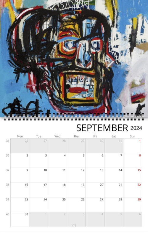 Calendar 2024 ART Jeanmichel Basquiat USA and CANADA Only Etsy