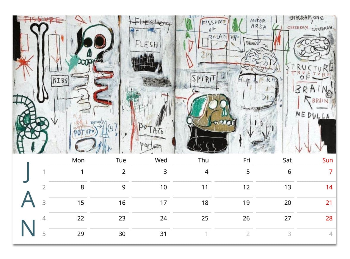 Calendar 2024 ART Jeanmichel Basquiat no Shipping to US & CA Link