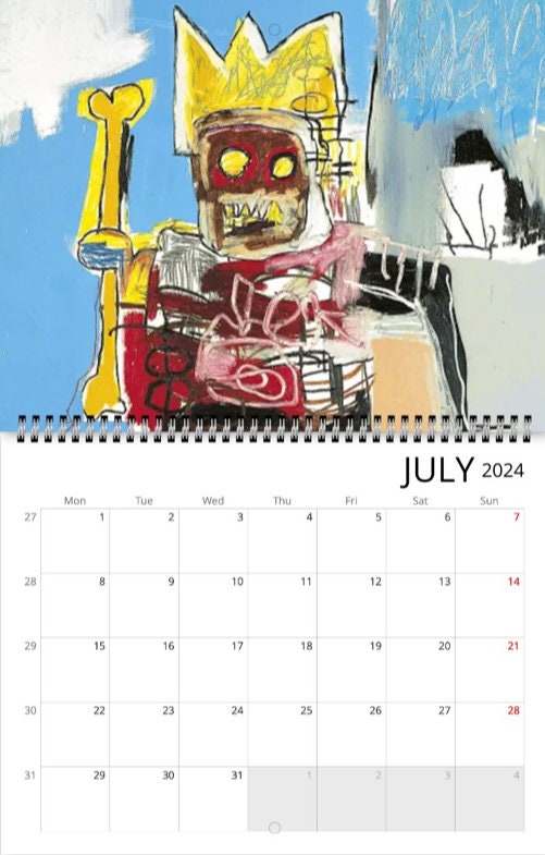 Calendar 2024 ART Jeanmichel Basquiat USA and CANADA Only Etsy