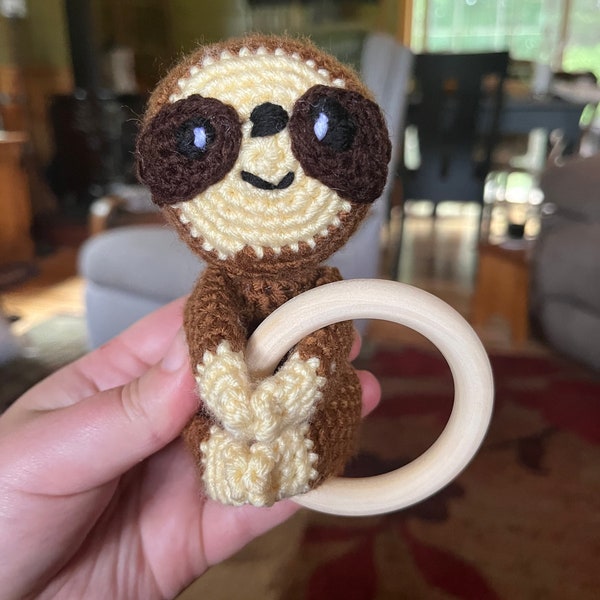 Crochet Sloth Teether/Rattle