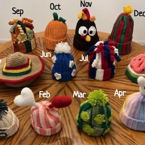 Baby’s Hat Collection - 1st year, 12 hats