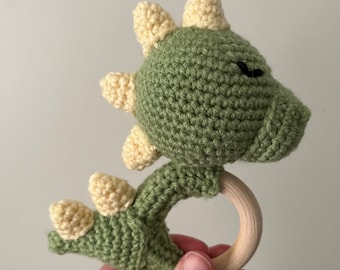 Crochet Dinosaur Teether/Rattle