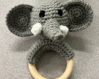 Crochet Elephant Teether/Rattle