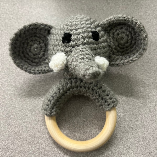 Crochet Elephant Teether/Rattle