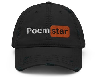 Distressed Dad Hat PoemStar Logo Black