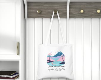 Torba Friends Who Wild Swim, prezent dla dzikiego pływaka, bawełniana torba z nadrukiem w kolorze wody, terapia zimną wodą, pływanie na otwartej wodzie