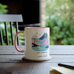 Wild Swimmers Coffee Mug, Gift for Wild Swimmer, Water Colour Swimming Print Cup, Swimming Gift, Cold Water Therapy, Open Water Swimming