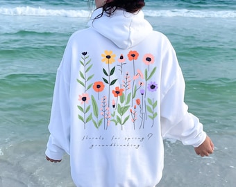 Vintage Pressed Wildflowers Sweatshirt, Granola Girl, Wildflowers Hoodie, Cottagecore Crewneck, Boho Flowers Sweater, Botanical Pullover