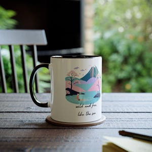 Wild Swimmers Coffee Mug, Gift for Wild Swimmer, Water Colour Swimming Print Cup, Swimming Gift, Cold Water Therapy, Open Water Swimming