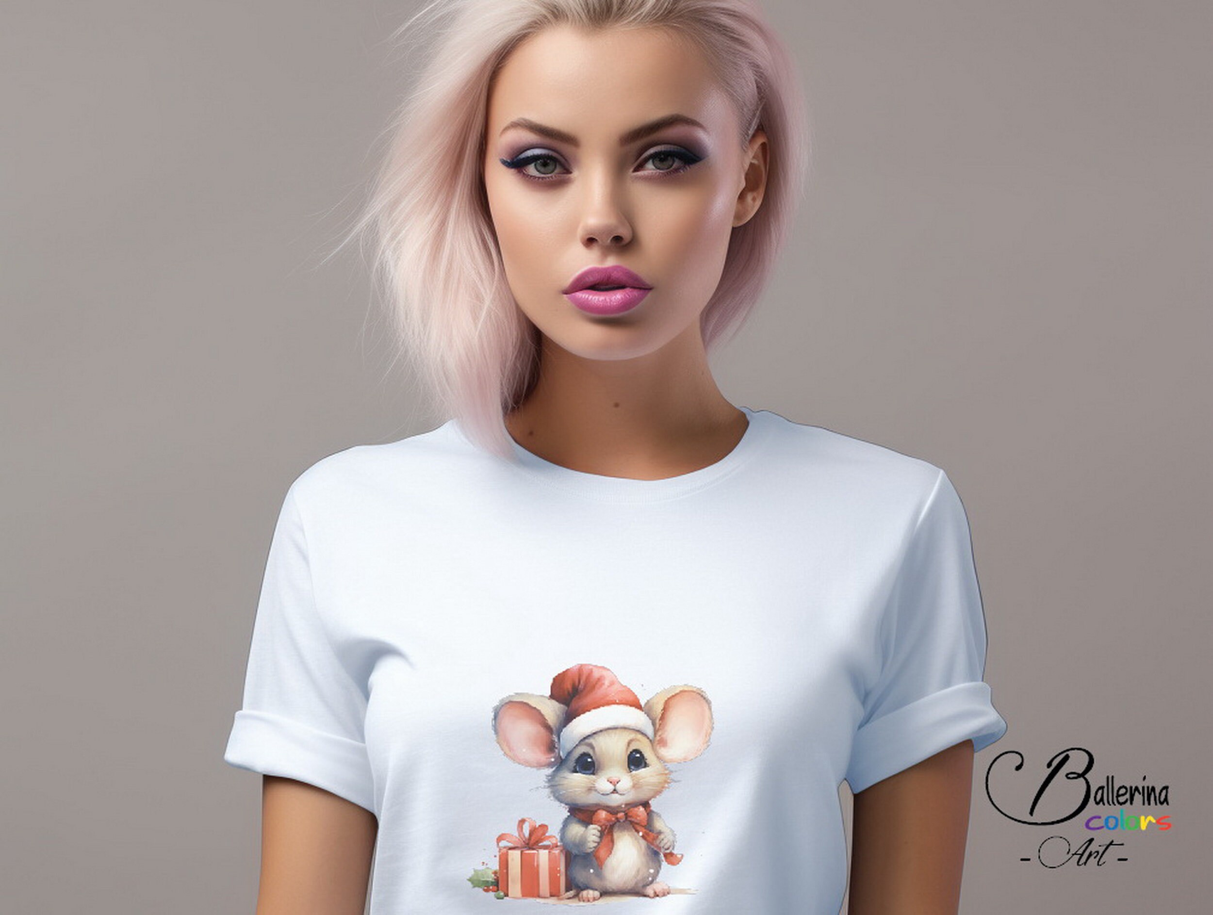 15 Christmas Mouse Clipart Merry Christmas Christmas Card Etsy