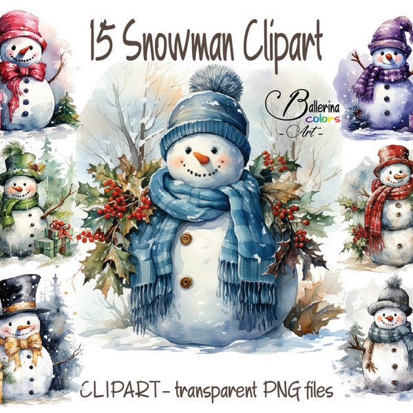 15 Snowman Clipart, Snowman face png, Bundle Snowman Png, Winter png, Snowman sublimation, Christimas Snowman Clipart, Winter Snowman PNG