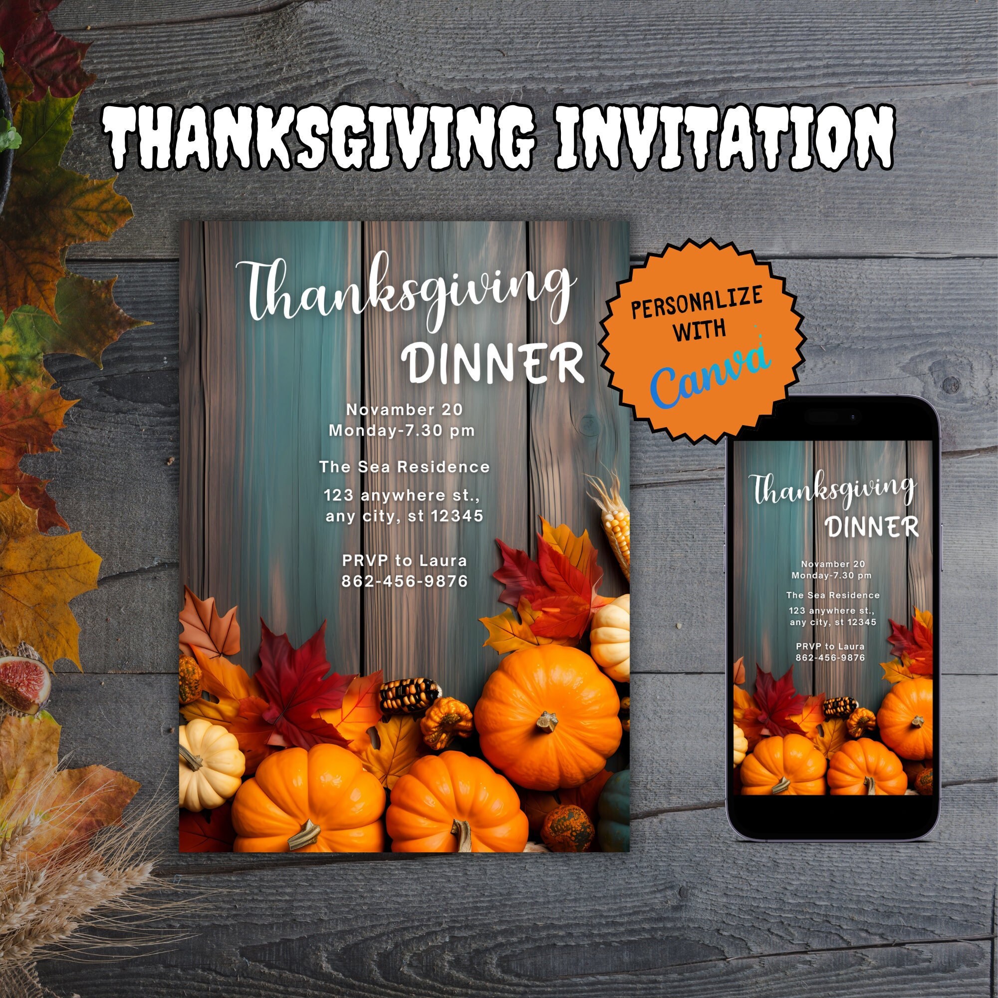Editable Thanksgiving Dinner Invitation Printable Etsy Editable Thanksgiving Dinner Invitation Printable Etsy