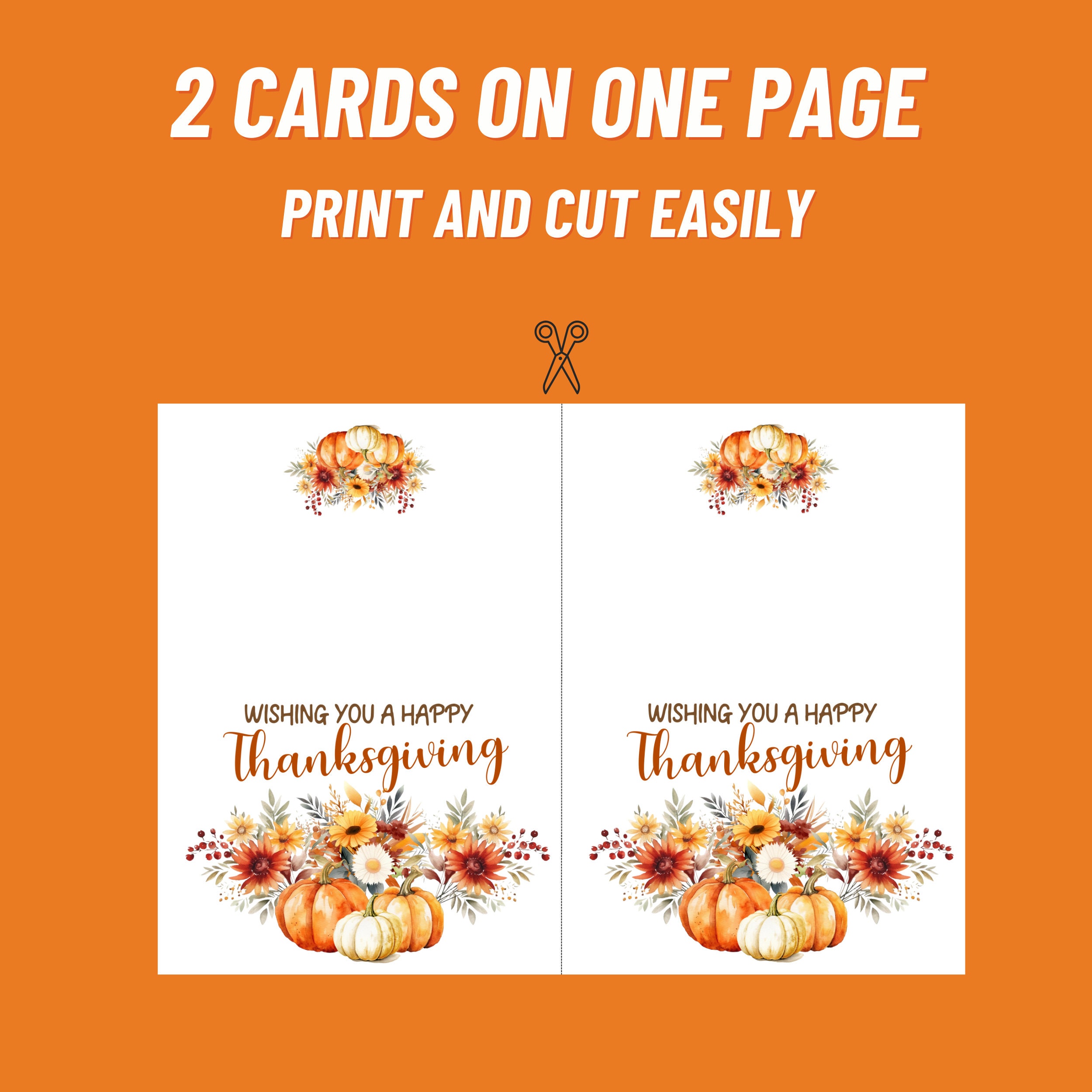 Wishing You a Happy Thanksgiving Card, Thanksgiving Printable Card ...