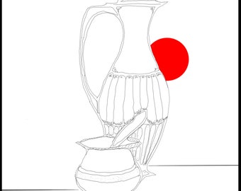A pitcher of lemonade with a sugar bowl placed next to it. Super high resolution illustration