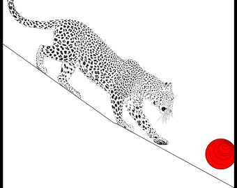 A steep slope depends on who, there are cats and there are balls. Super high resolution illustration