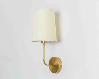 Plug-In Brass Wall Sconce, Bathroom Vanity Wall Light, Vintage Sconce for Bedroom Lighting, Modern Vanity Wall Lamp, Minimalist Wall Sconce