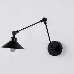 Nachttischlampe Gelenk Wandleuchte , Schwenkbare Wandleuchte, Industrielle Beleuchtung, Stecker Wandleuchte, Antike Wandleuchte, Vintage Wandleuchte