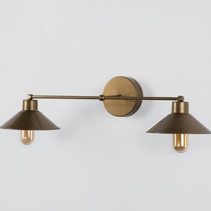 Brass Antique Wall Sconce, Vintage Wall Light Fixture, Farmhouse Wall Lighting, Industrial Wall Sconce, Vanity Wall Light, Plug-In Sconce