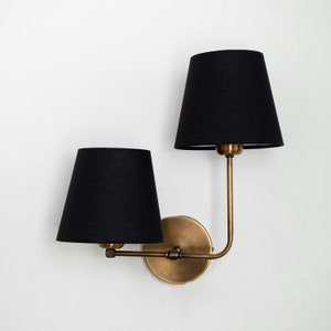 Aplique de pared con doble pantalla, aplique vintage, aplique decorativo contemporáneo, aplique de pared único, aplique moderno