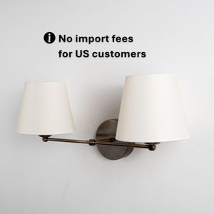 Aplique de espejo minimalista, lámpara de pared de doble pantalla, lámpara de tocador moderna, aplique de pared contemporáneo, lámpara de pared de doble brazo, aplique vintage