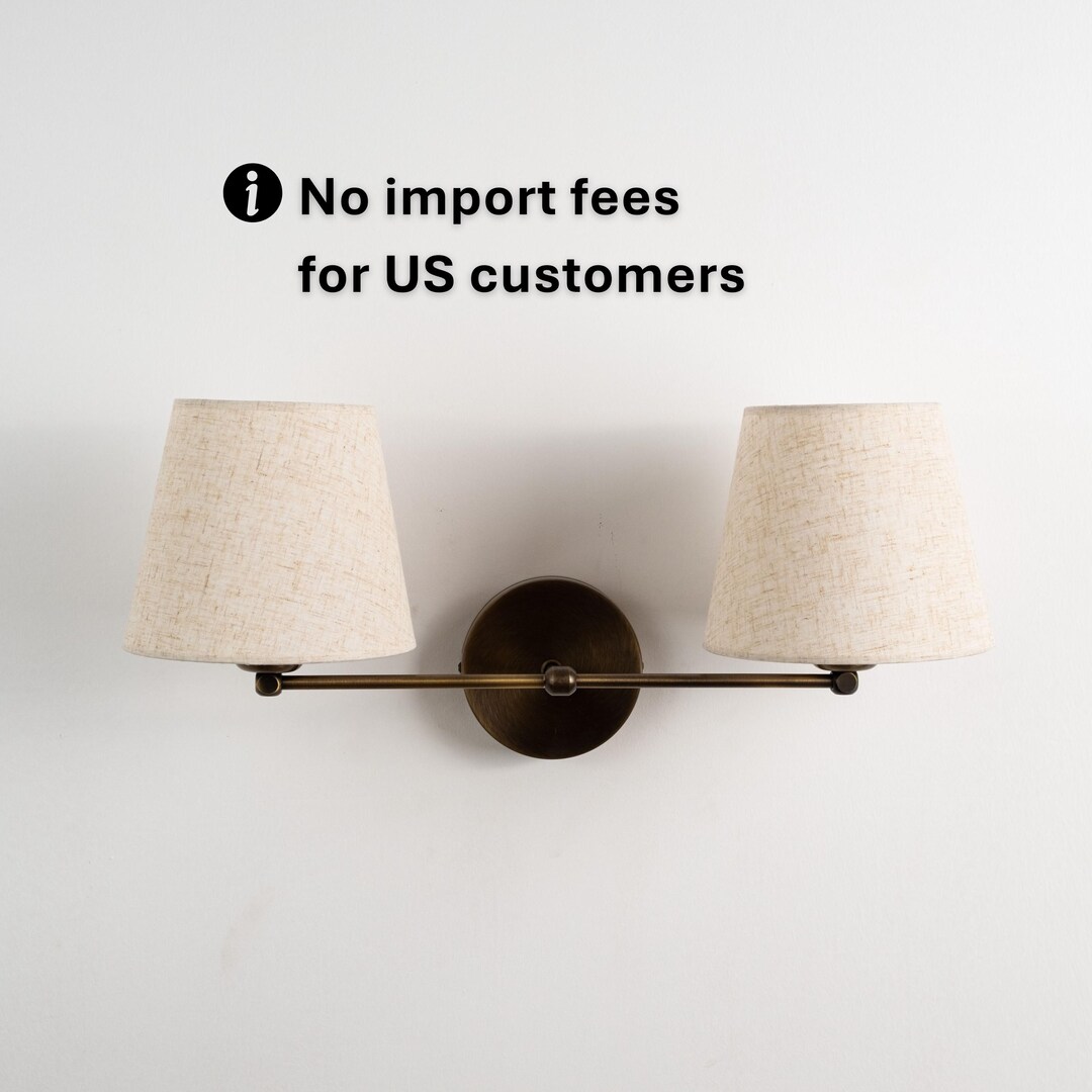 Double Shade Wall Lamp, Modern Wall Lighting Fixture, Retro Cottage ...