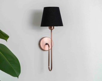 Aged Copper Wall Sconce,  Contemporary Bedroom and Living Room Lighting, Bedside Wall Lamp, Plug-In Sconce Lighting, Wall Light Fixture