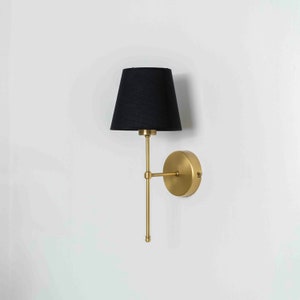 Elegant Brass Wall Sconce, Plug-In Wall Sconce, Vanity Wall Lighting, Modern Wall Light Fixture, Minimalist Wall Sconce, Bedside Wall Lamp