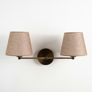 Chic Vintage Wall Sconce, Home Decor Wall Lamp, Vanity Lighting Fixture, Minimalist Wall Light, Modern 2-light Sconce for Bedroom Lighting