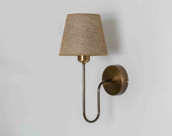 Aged Brass Wall Sconce, Wall Lighting, Plug in Wall Sconce, Wall Sconce Light, Vintage Wall Lamp,Bedside Wall Light,Aged Brass Wall Lighting