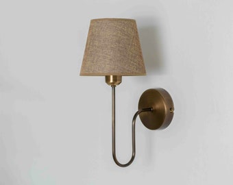 Aplique de pared de latón envejecido, iluminación de pared, aplique de pared enchufable, luz de aplique de pared, lámpara de pared vintage, luz de pared junto a la cama, iluminación de pared de latón envejecido