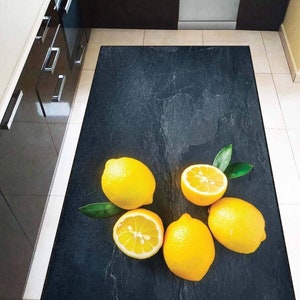 Lemon Design Rug, Kitchen Lemon Rug, Custom Lemon Rug, Personalized Lemon Rug, Indoor Rug, Custom Gift Rug, Floor Rug, Non Slip Based Rug
