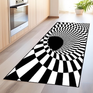 Optical Illusion Rug, Illusion Rug,Rectangular Illusion Rug,Stair, Hallway Rug, Entryway Rug, Runner Vortex Rug, 3D Vortex Rug, Illusion Rug